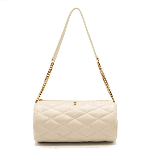 NEW Saint Laurent Small Sade Tube Bag in Quilted Lambskin White