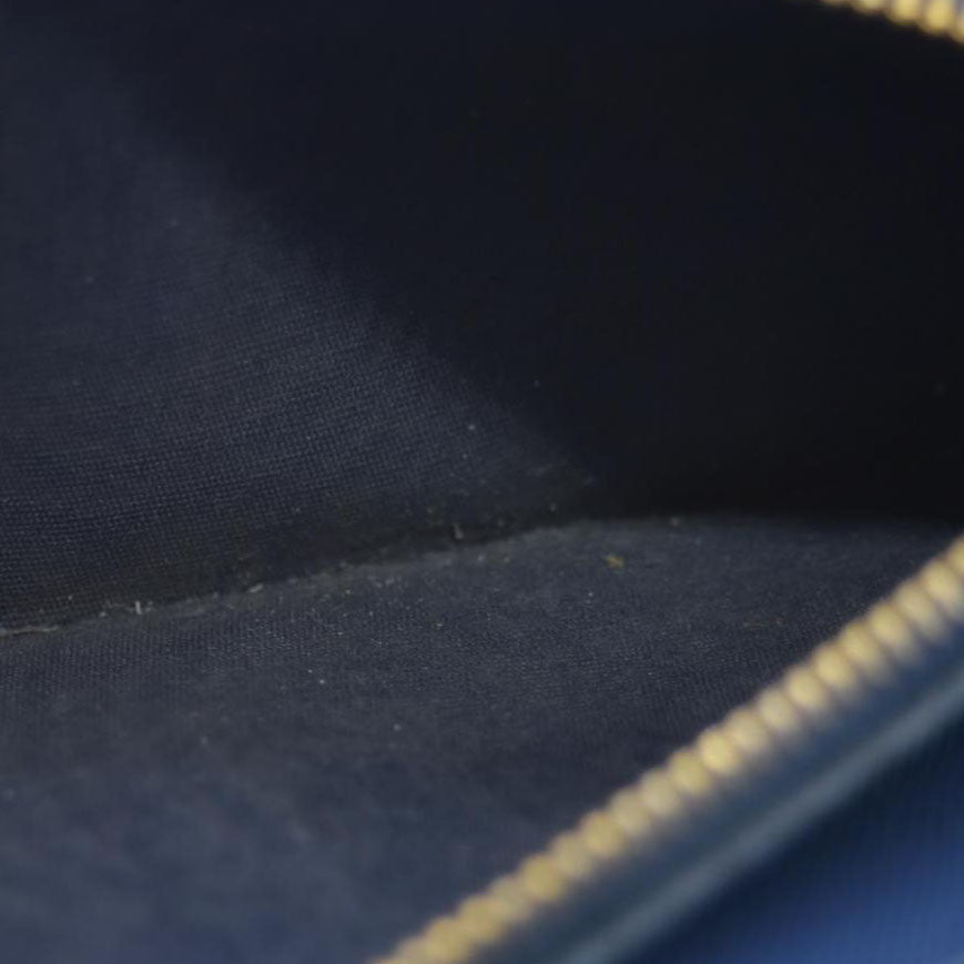 $975 PRADA Saffiano Bow Wallet Blue Zip Around Wallet CONSIGNMENT