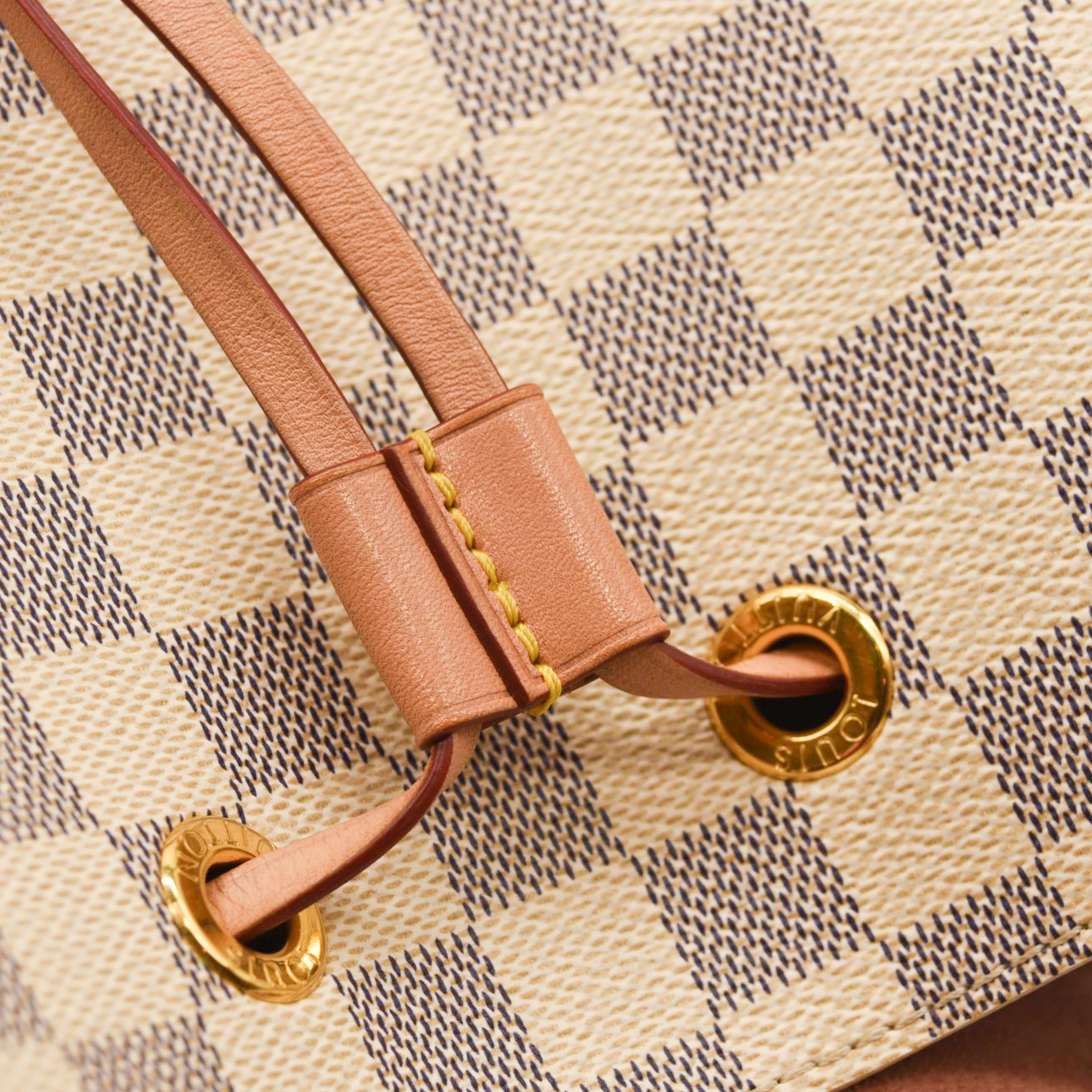 Louis Vuitton Damier Azur Braided Neonoe MM Peach Cream