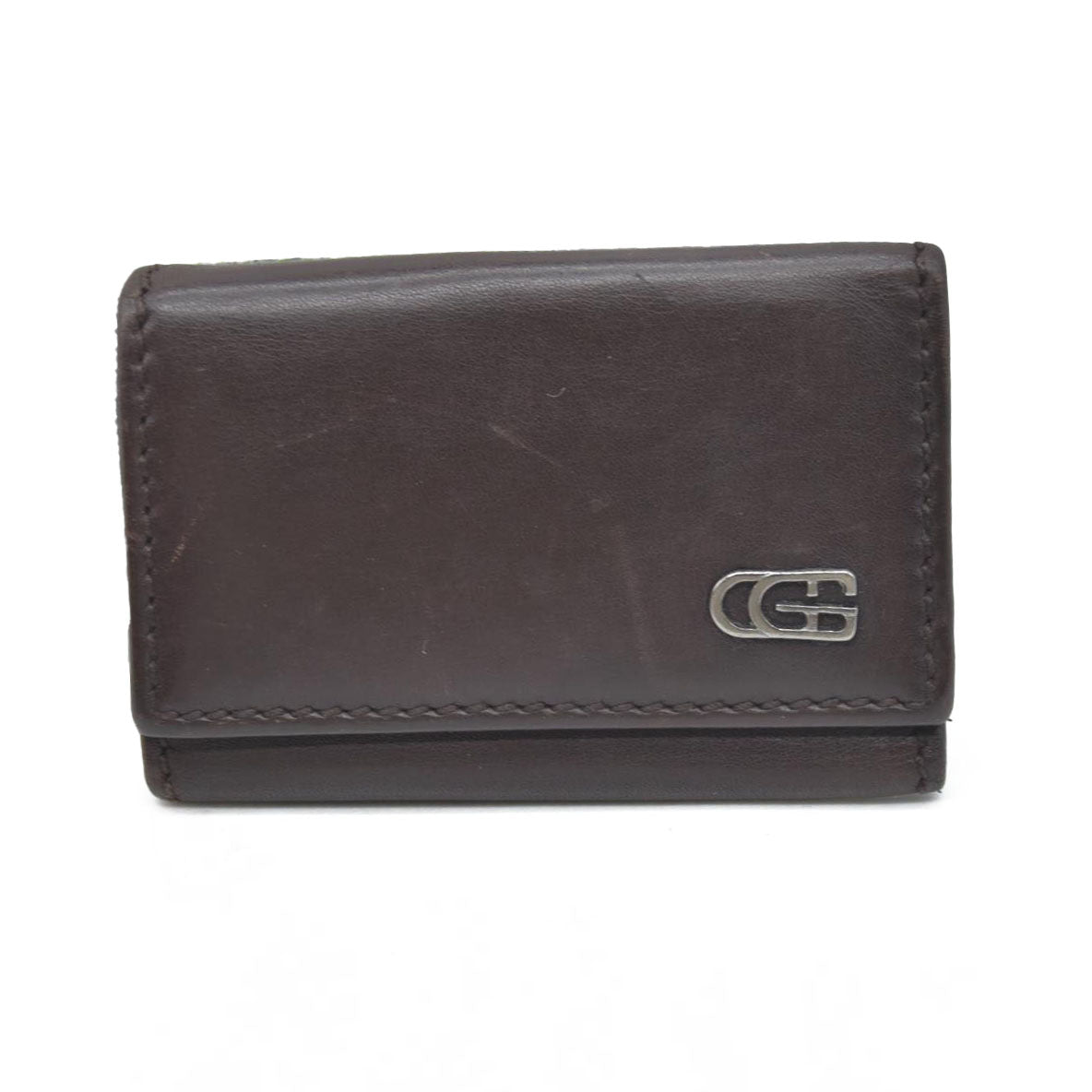GUCCI Double G Leather 6 Ring Key Case Brown
