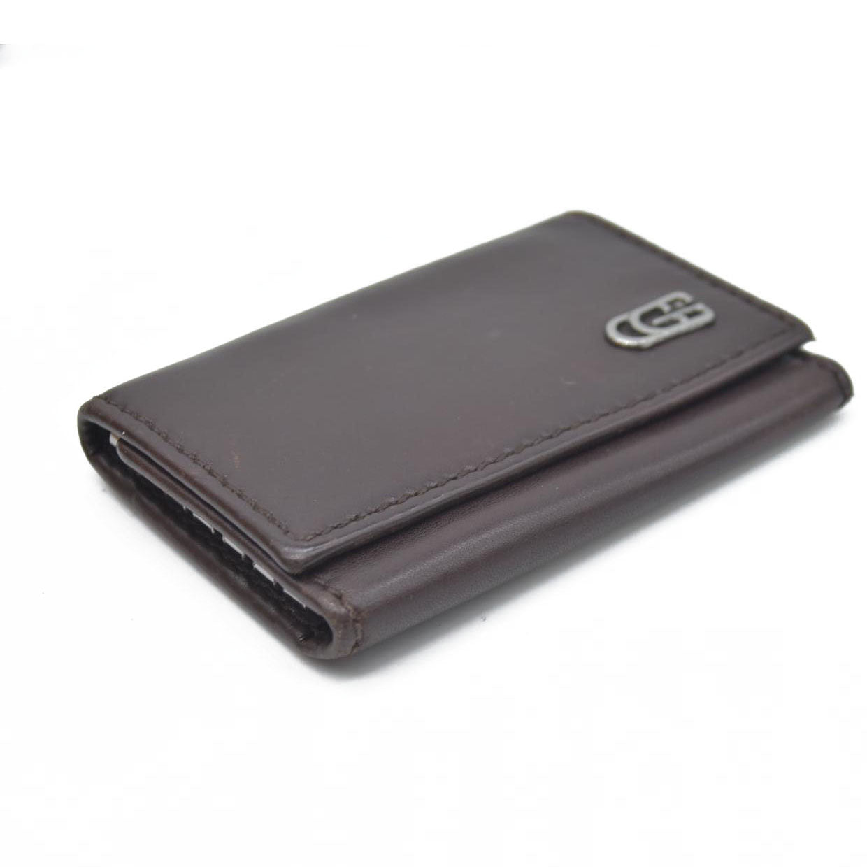 GUCCI Double G Leather 6 Ring Key Case Brown