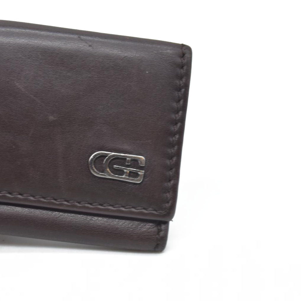 GUCCI Double G Leather 6 Ring Key Case Brown