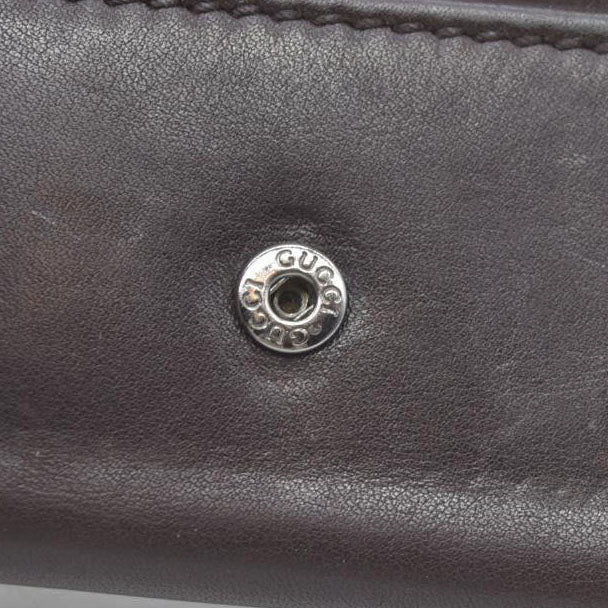 GUCCI Double G Leather 6 Ring Key Case Brown