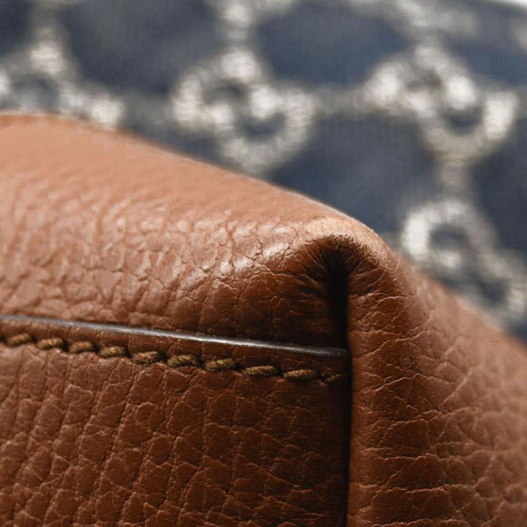 GUCCI New Denim GG Monogram Medium Ophidia Shopping Tote Blue Tea Cuir