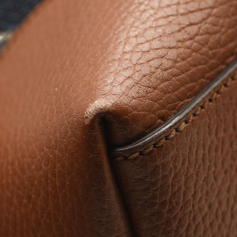 GUCCI New Denim GG Monogram Medium Ophidia Shopping Tote Blue Tea Cuir