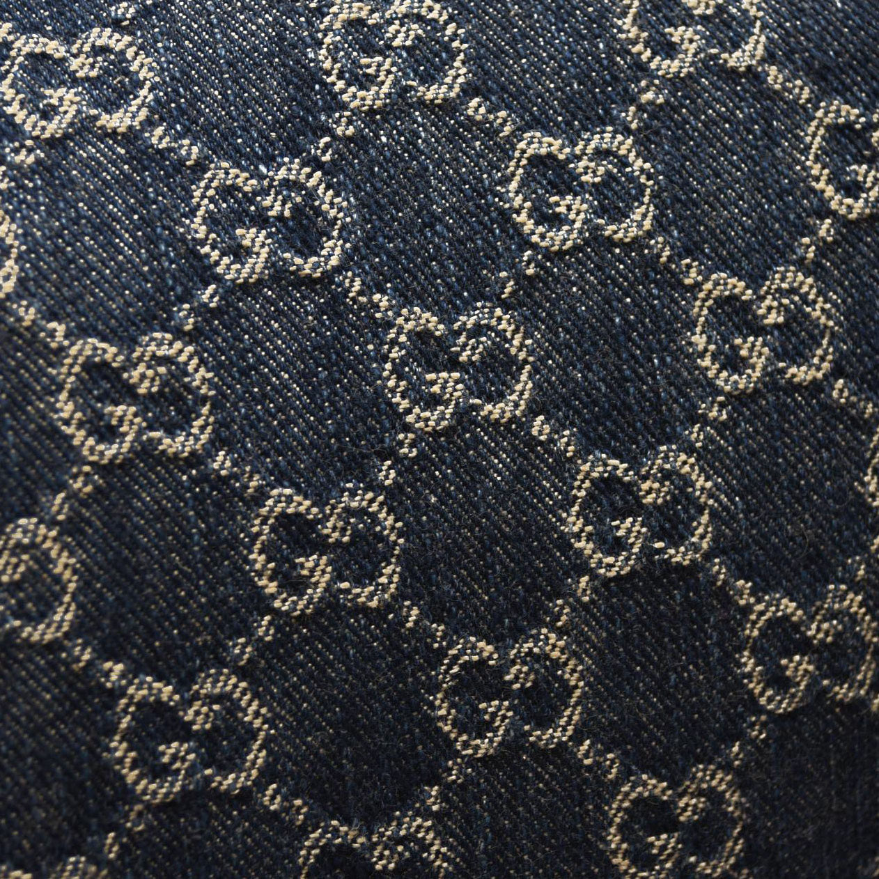 GUCCI New Denim GG Monogram Medium Ophidia Shopping Tote Blue Tea Cuir