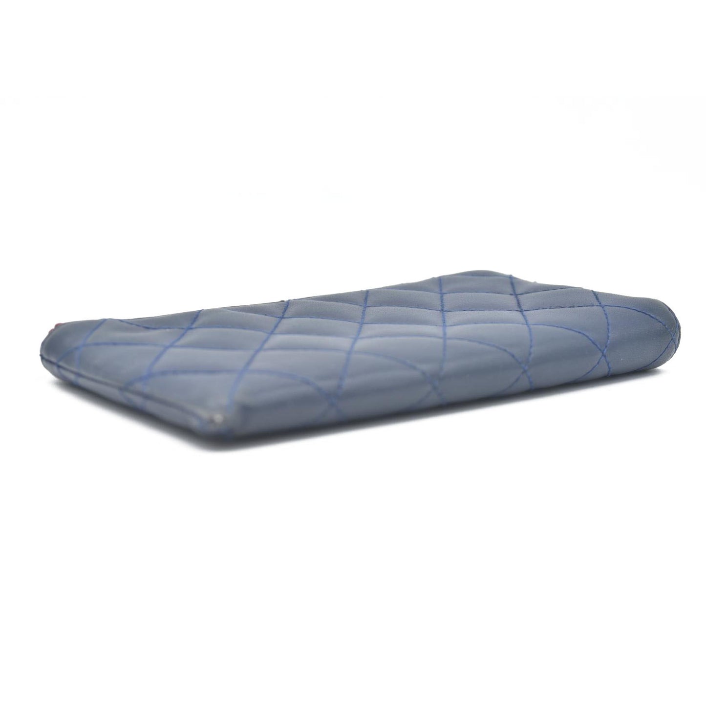 Chanel Long Quilted Charm Wallet CC Navy Blue