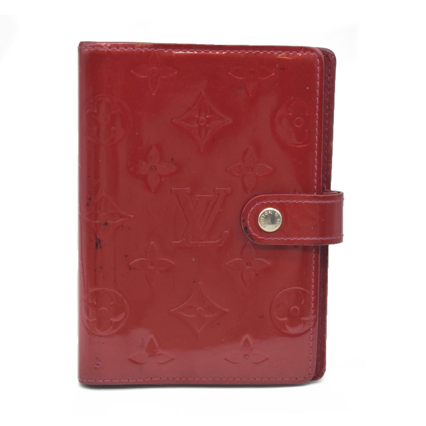 $465 Louis Vuitton  Vernis Small Ring Agenda Cover Pomme D'Amour