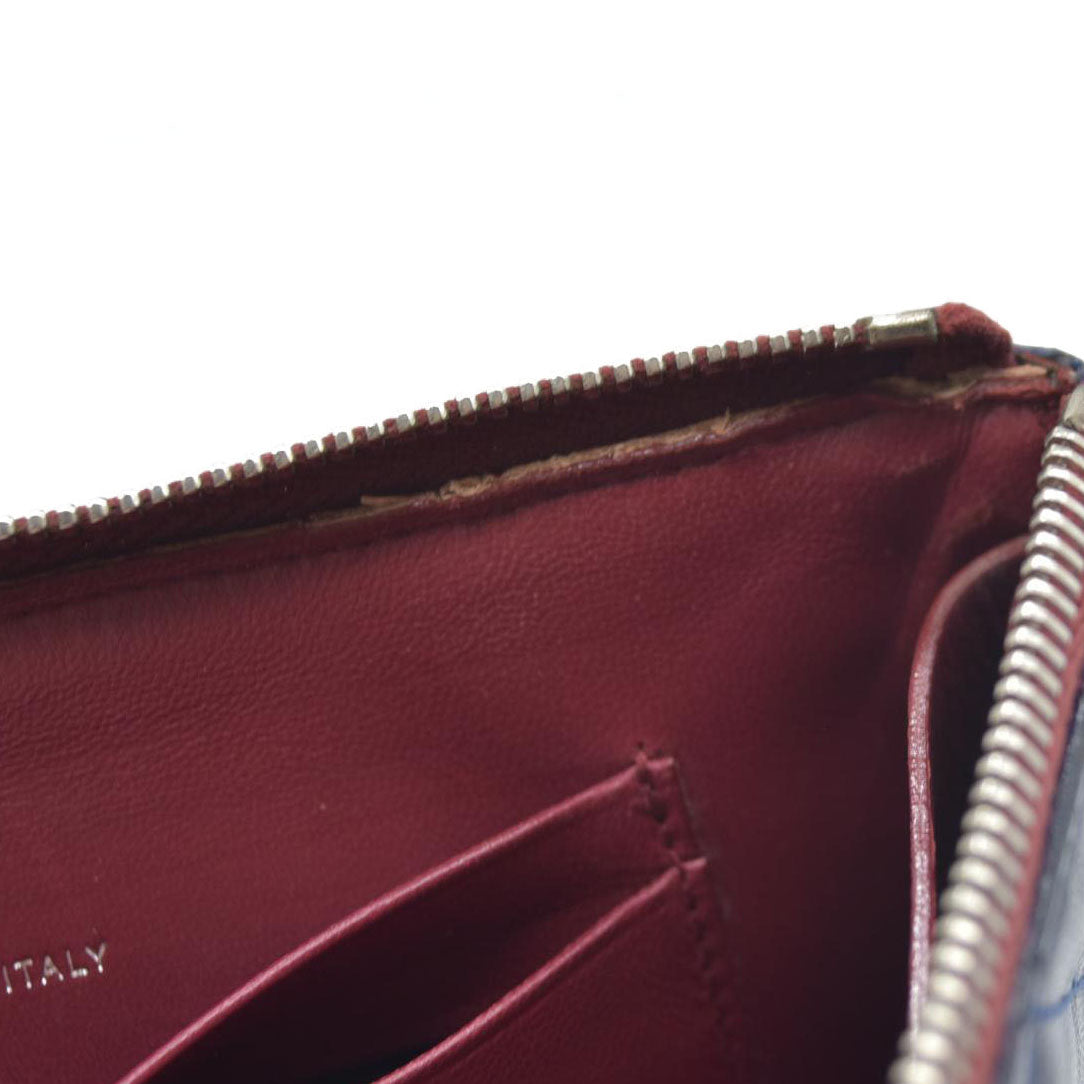 Chanel Long Quilted Charm Wallet CC Navy Blue