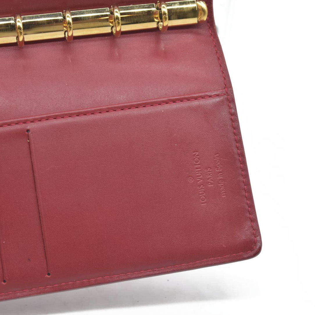 $465 Louis Vuitton  Vernis Small Ring Agenda Cover Pomme D'Amour