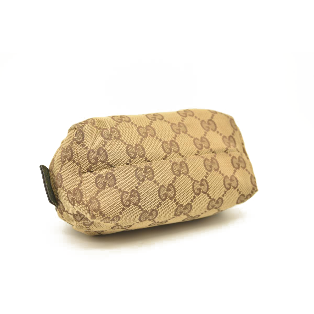 USED GUCCI Monogram Small Balthus Cosmetic Case Beige Green