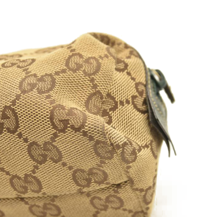 USED GUCCI Monogram Small Balthus Cosmetic Case Beige Green