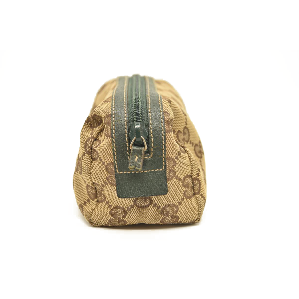 USED GUCCI Monogram Small Balthus Cosmetic Case Beige Green