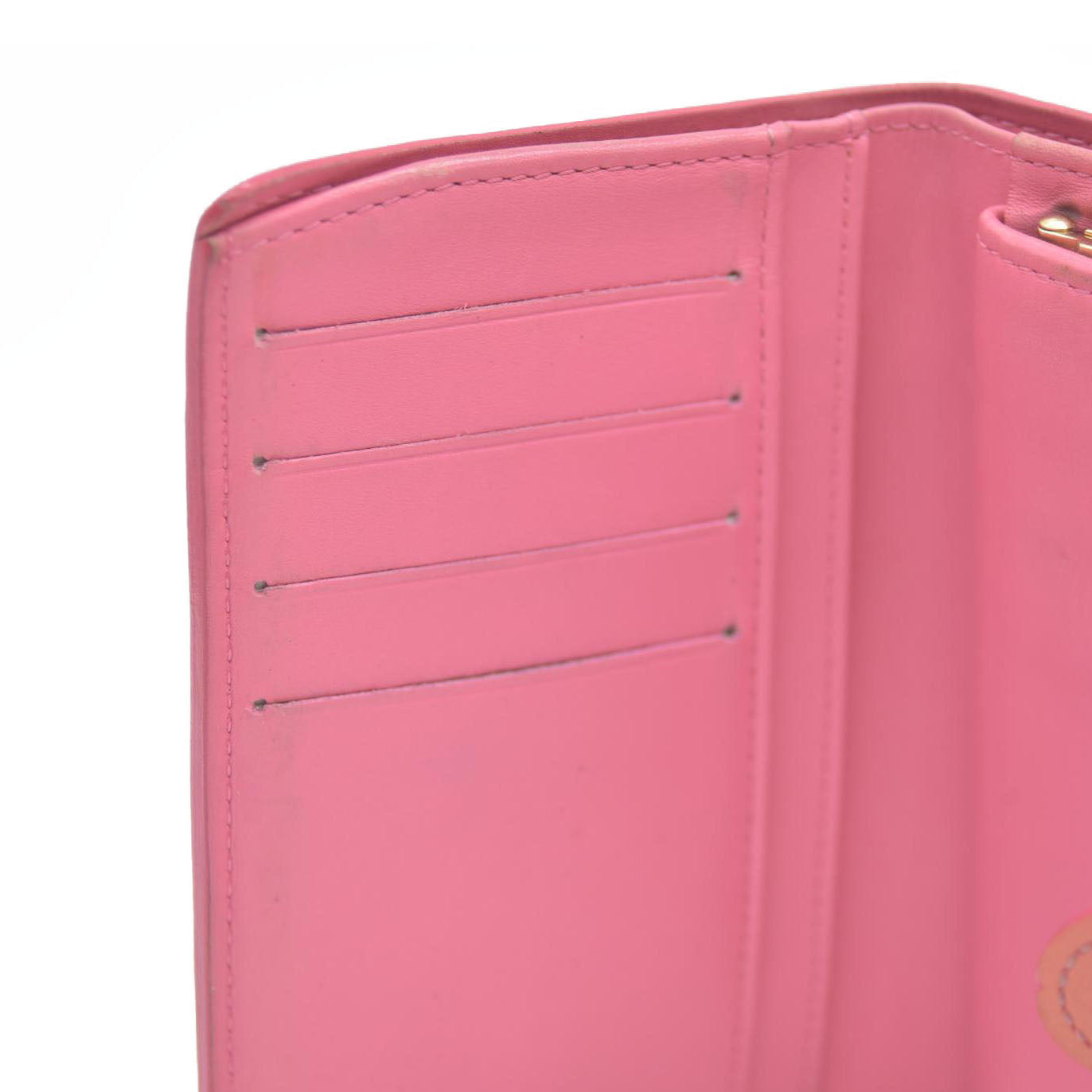 $935 Louis Vuitton Vernis French Purse Wallet Pink Viennois MI1005