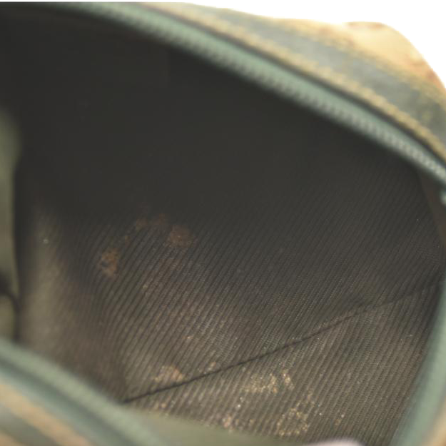 USED GUCCI Monogram Small Balthus Cosmetic Case Beige Green