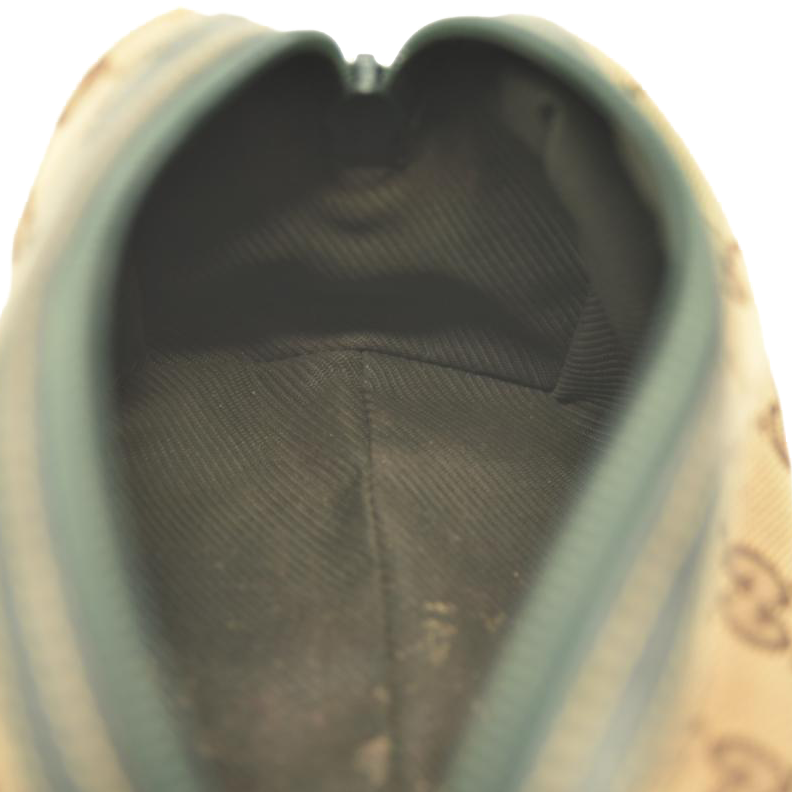 USED GUCCI Monogram Small Balthus Cosmetic Case Beige Green