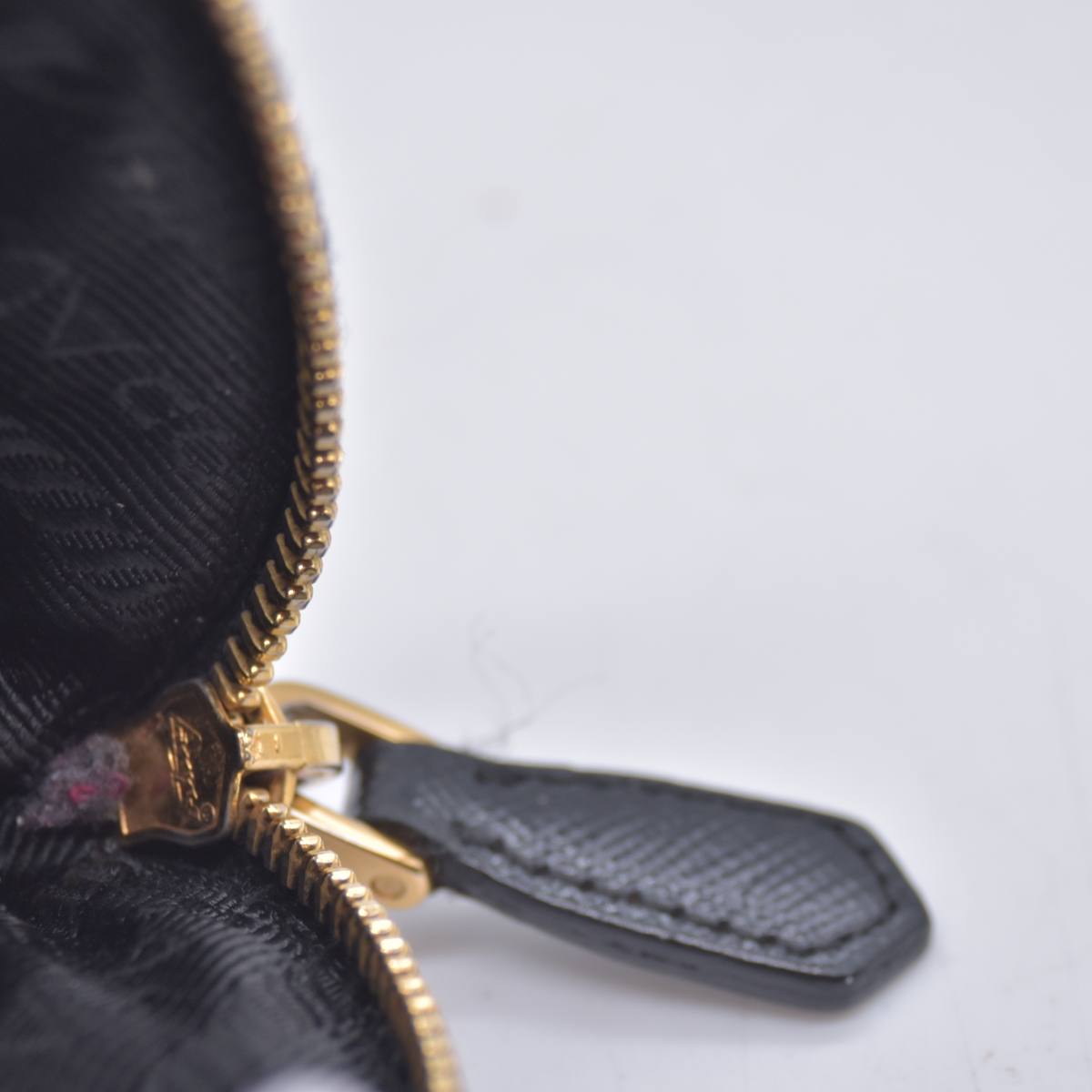 $680 PRADA Saffiano Leather Coin Purse Wallet Black 10021026