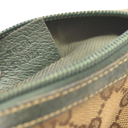 USED GUCCI Monogram Small Balthus Cosmetic Case Beige Green