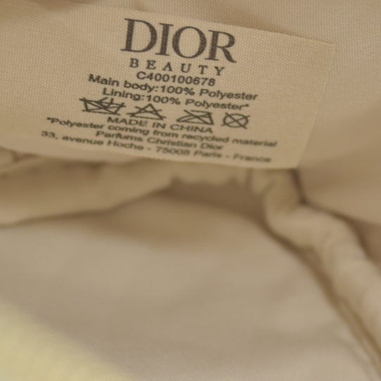Dior GWP Cosmetic Pouch – Cream Canvas with Gold CD Logo