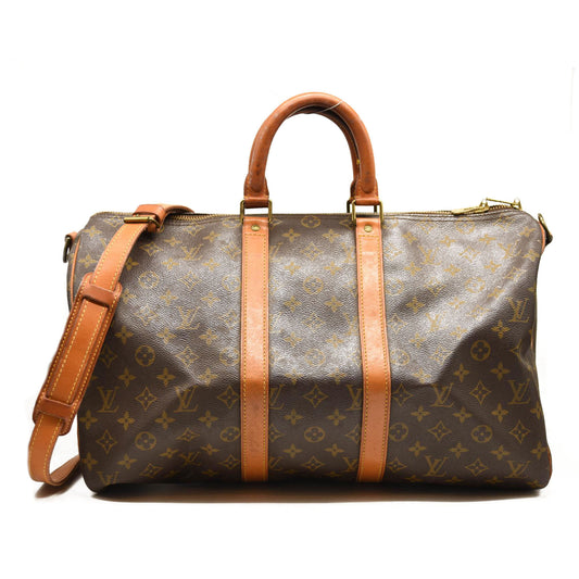 USED LOUIS VUITTON Monogram Keepall Bandouliere 45 FO883