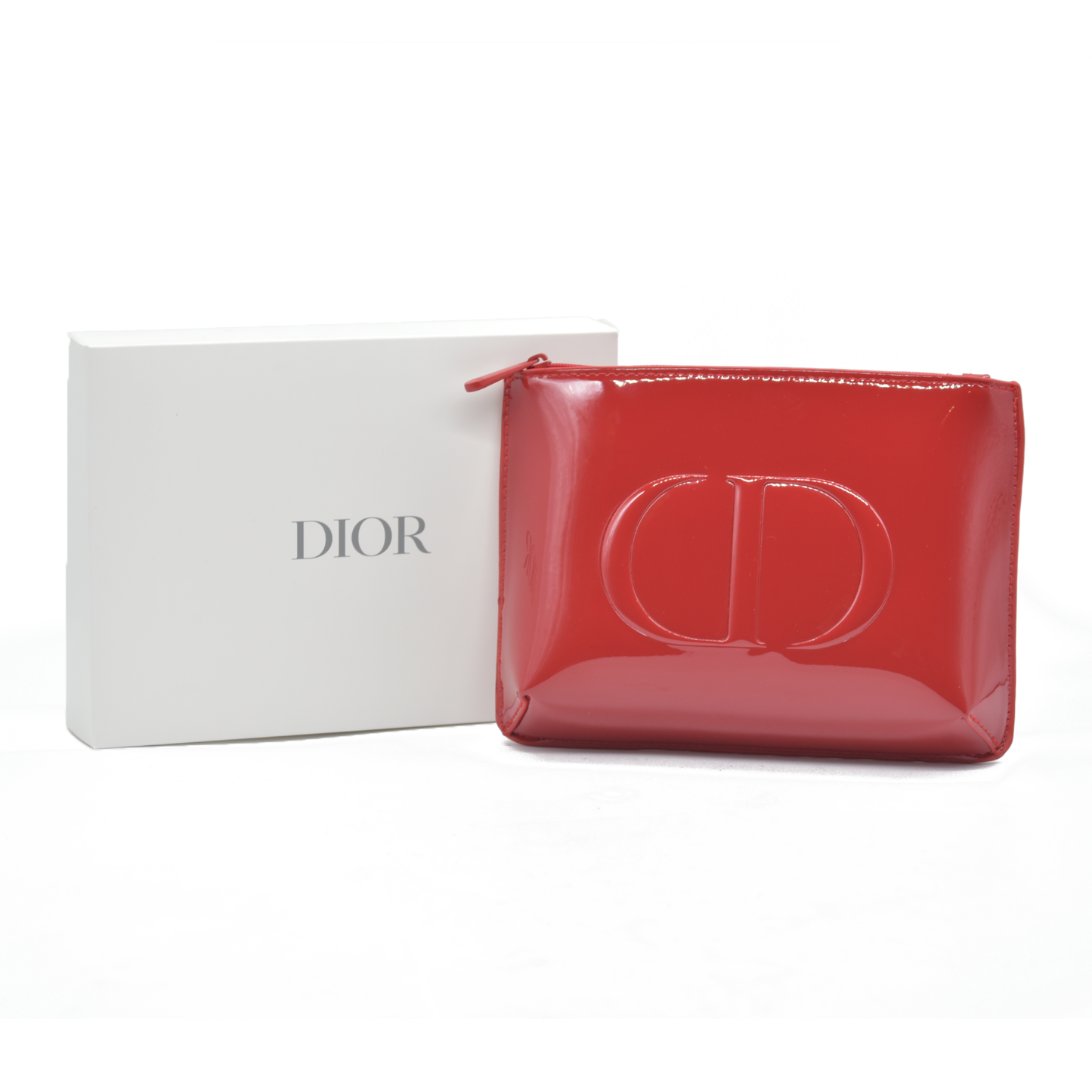 Dior Beauty GWP Red Patent Trousse Pouch – Embossed CD Logo 2