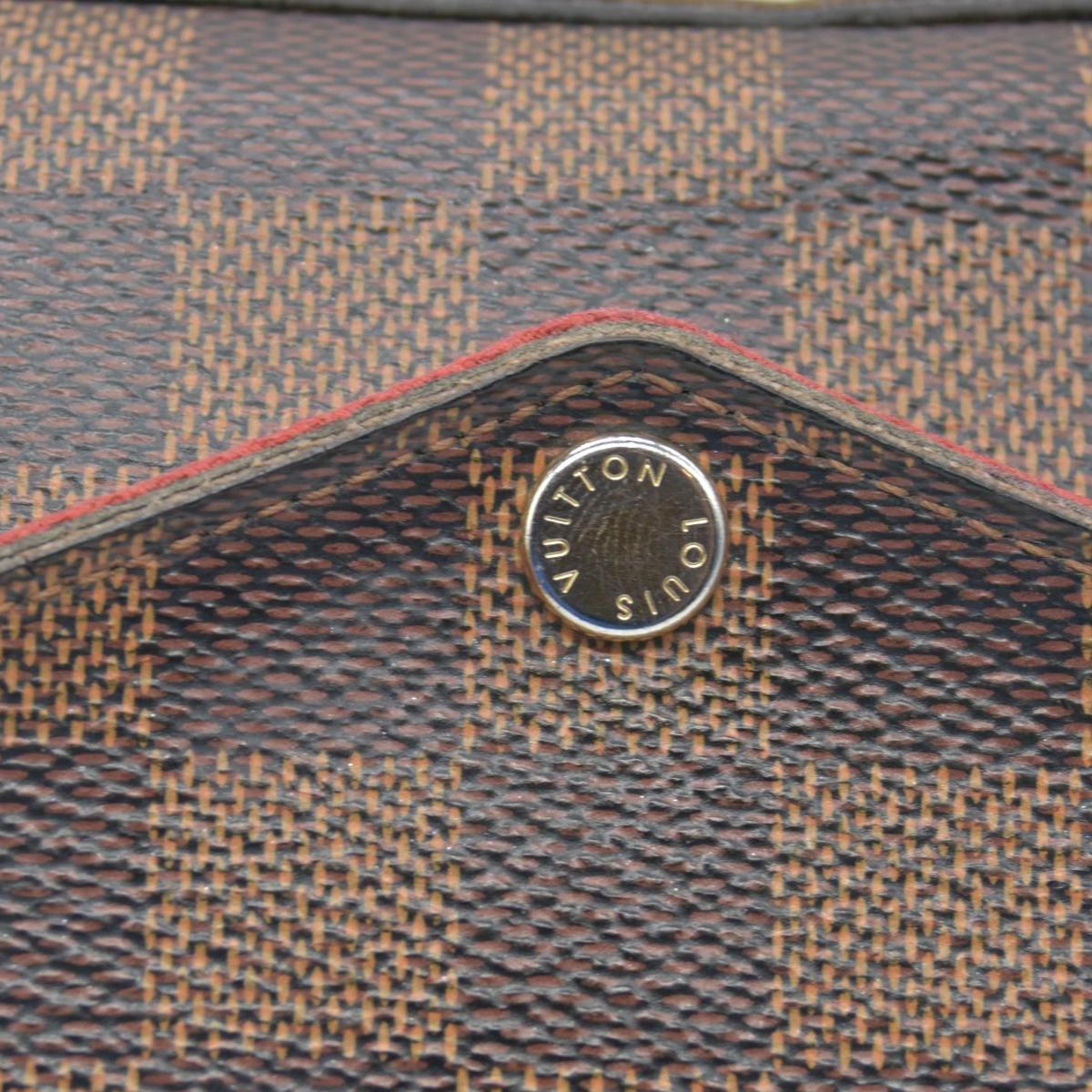 $1580 2018 Louis Vuitton Damier Ebene Pochette Felicie Chain Wallet MI1128