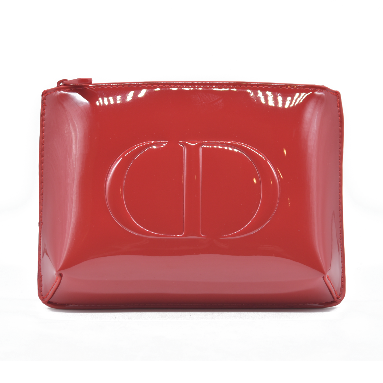 Dior Beauty GWP Red Patent Trousse Pouch – Embossed CD Logo 2
