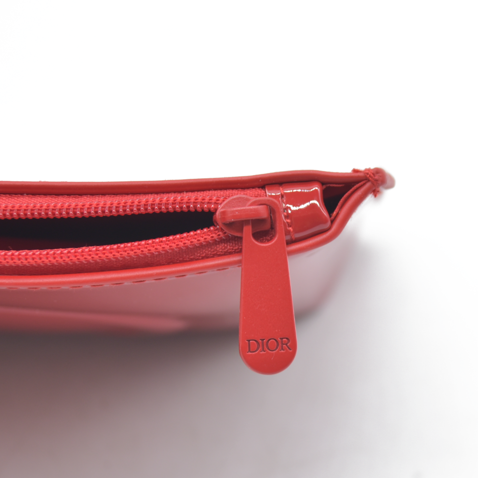 Dior Beauty GWP Red Patent Trousse Pouch – Embossed CD Logo 2