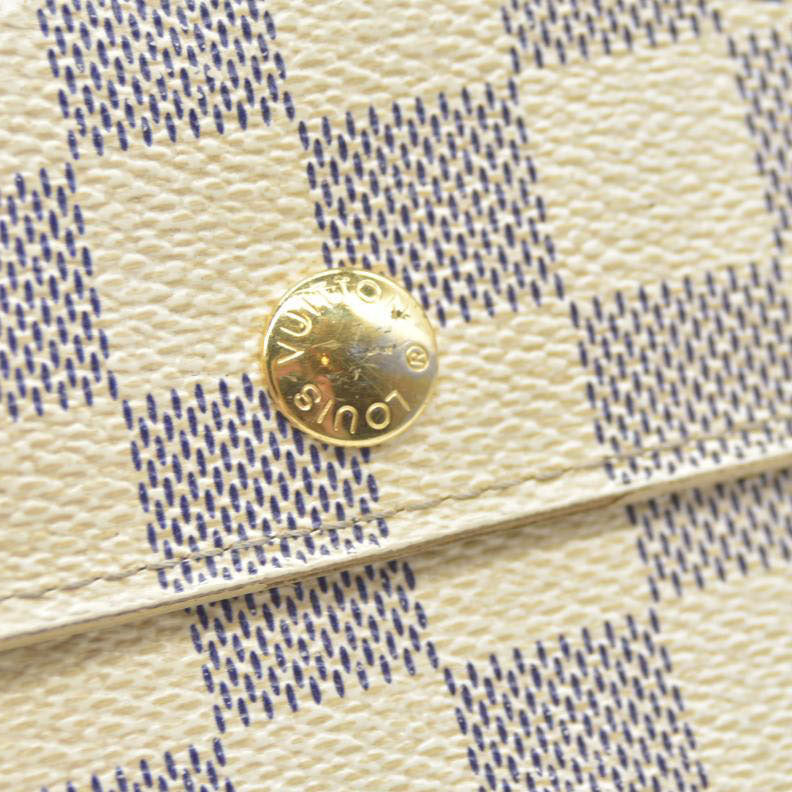 $610 Louis Vuitton Damier Azur Alexandra Trifold Wallet CA3008