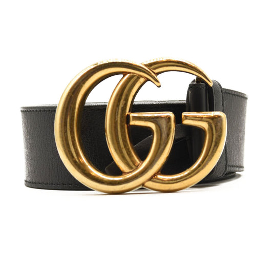 GUCCI Calfskin Double G 40mm Belt 85 34 Black
