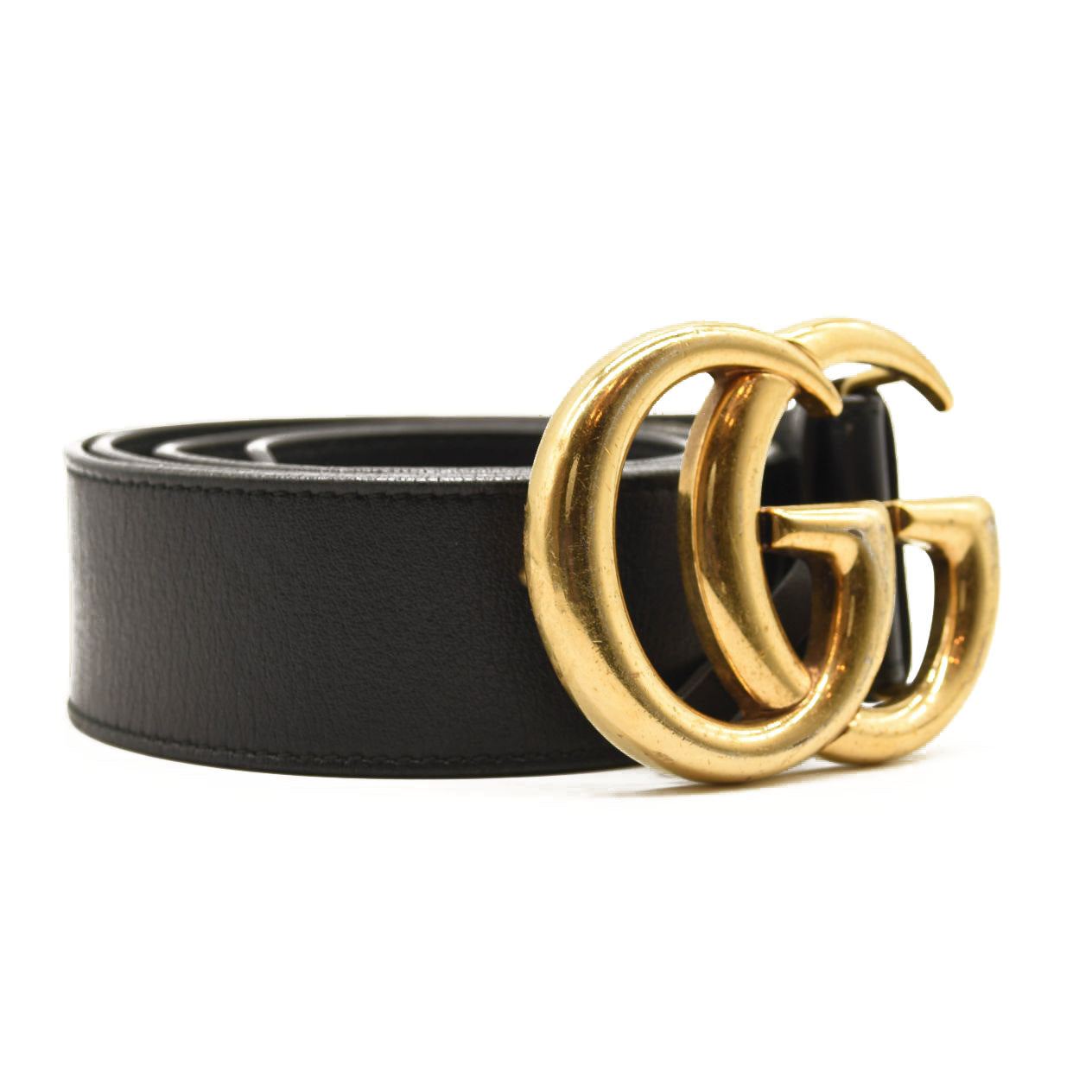 GUCCI Calfskin Double G 40mm Belt 85 34 Black