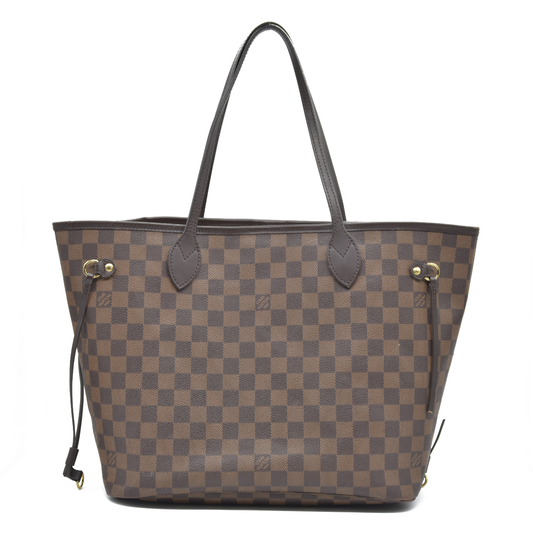 $2170 Louis Vuitton  Damier Ebene Neo Neverfull MM Rose Ballerine 2020 SD0270