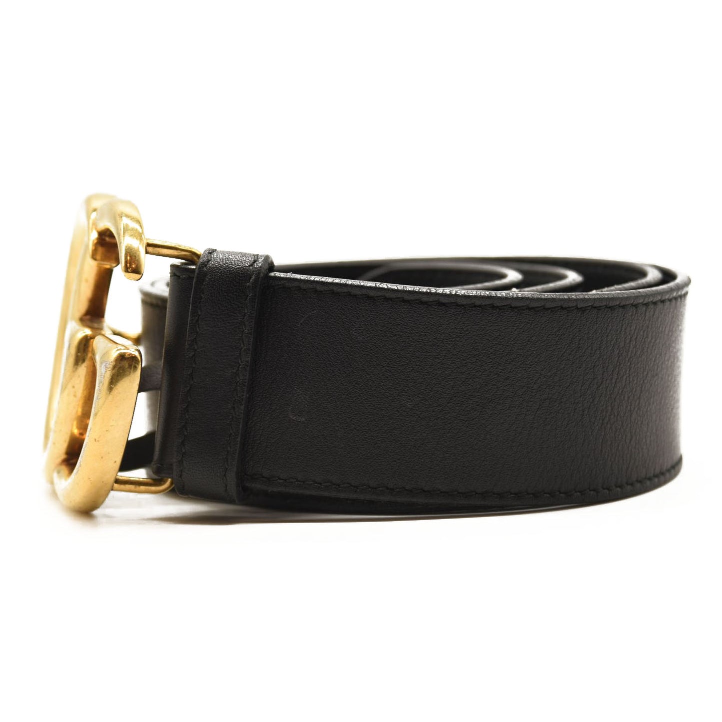 GUCCI Calfskin Double G 40mm Belt 85 34 Black