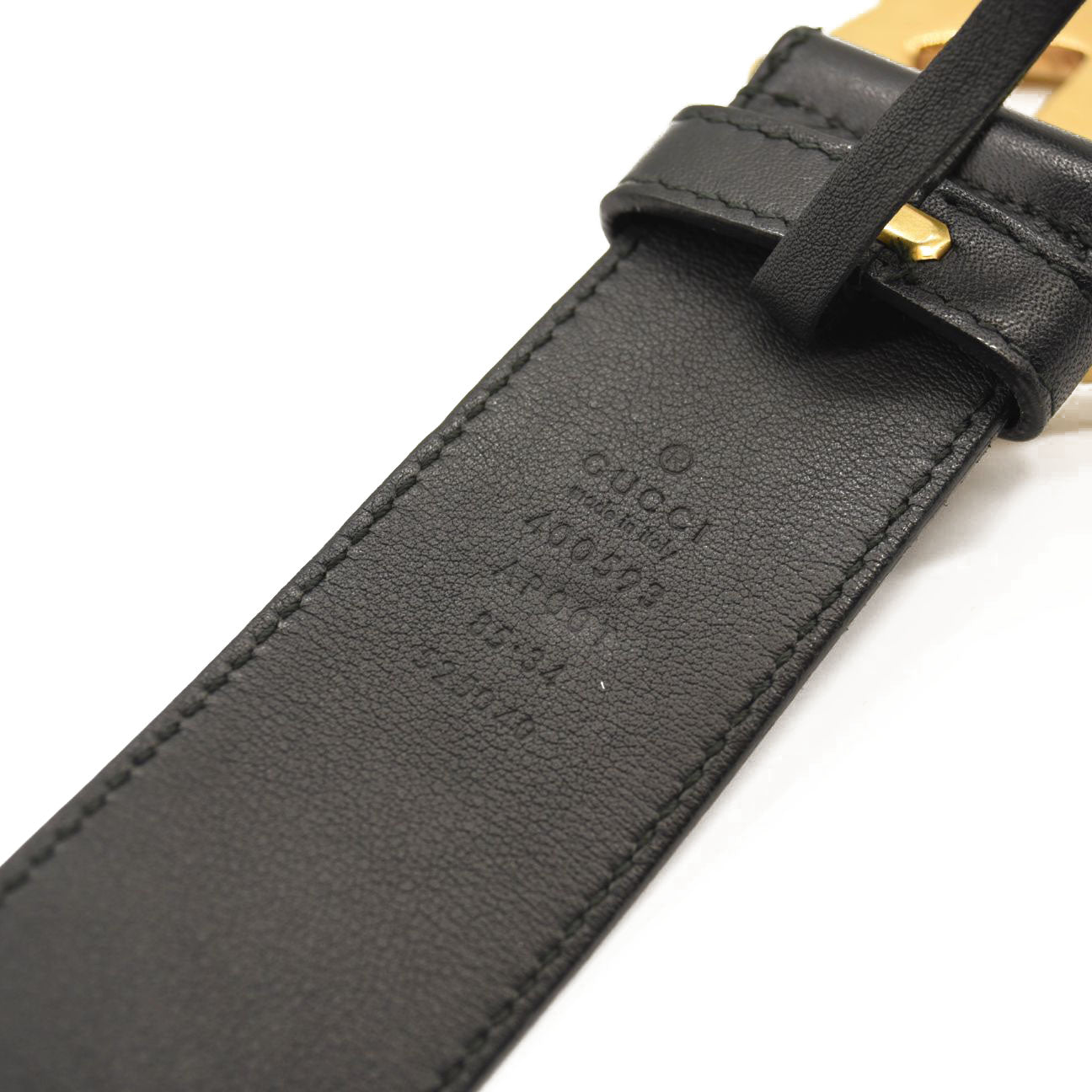 GUCCI Calfskin Double G 40mm Belt 85 34 Black