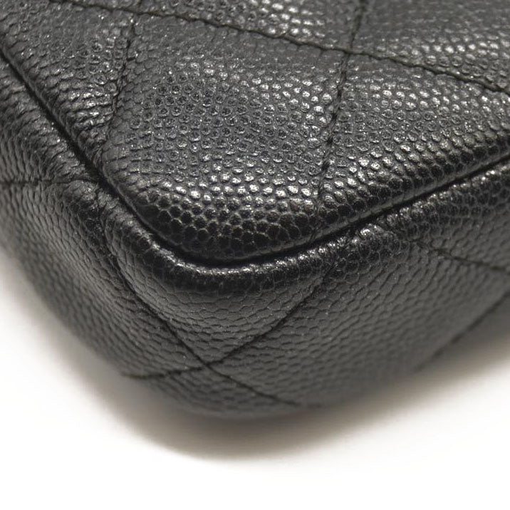 CHANEL  Caviar Quilted Small Clutch With Chain Black 25*