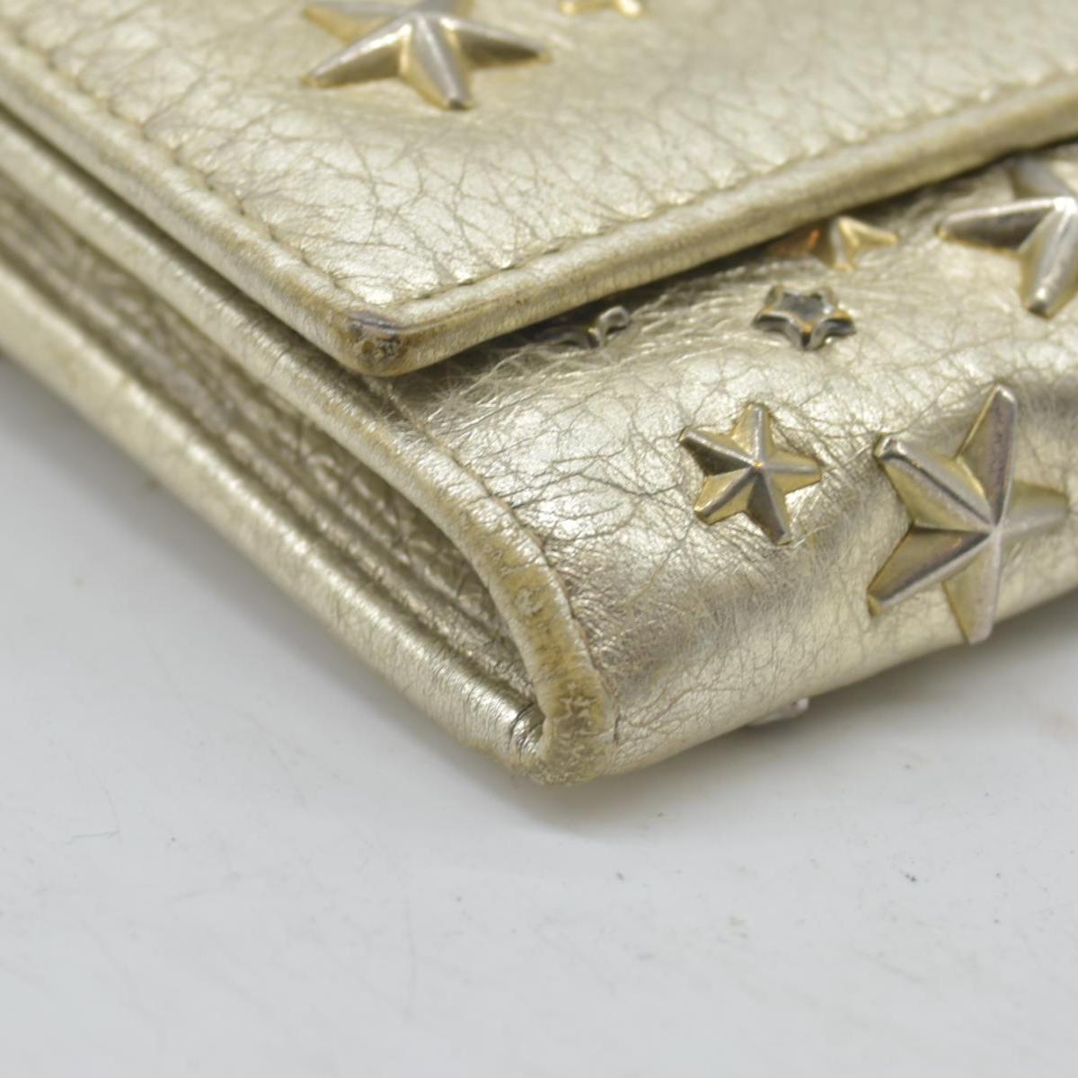 $795 Jimmy Choo Metallic Star Studded Wallet on Chain
