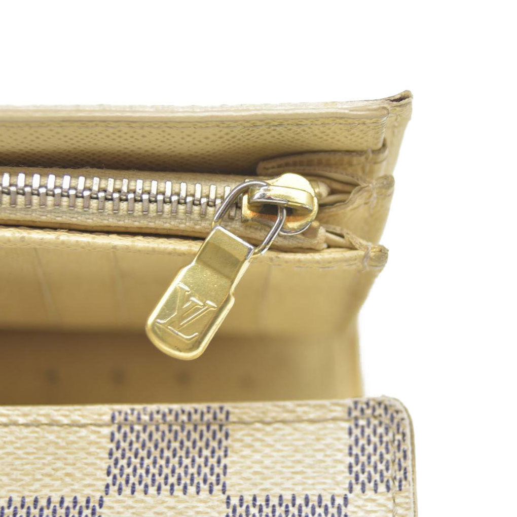 $610 Louis Vuitton Damier Azur Alexandra Trifold Wallet CA3008