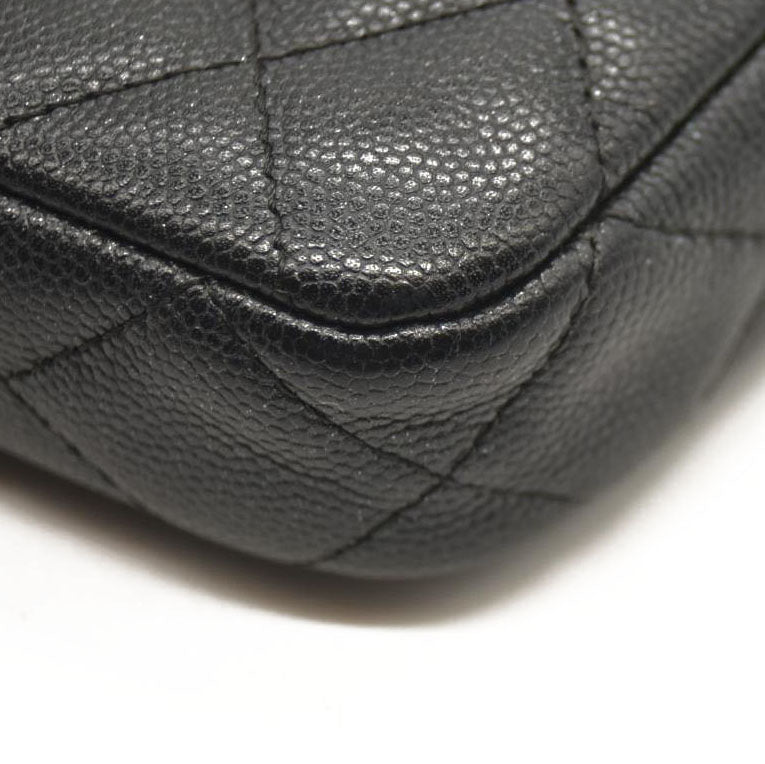 CHANEL  Caviar Quilted Small Clutch With Chain Black 25*