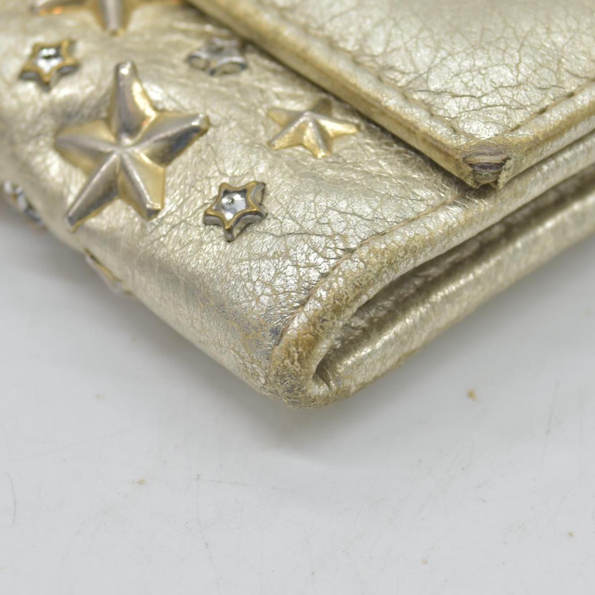 $795 Jimmy Choo Metallic Star Studded Wallet on Chain