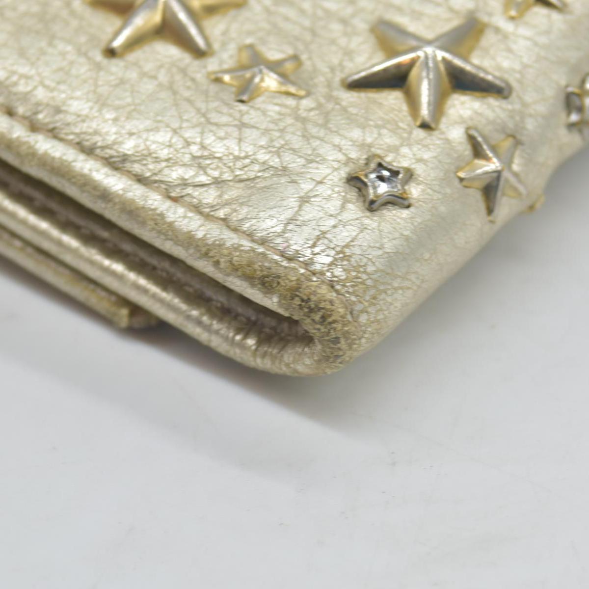 $795 Jimmy Choo Metallic Star Studded Wallet on Chain