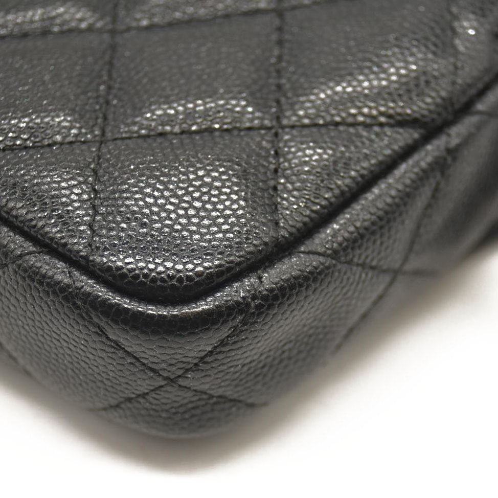 CHANEL  Caviar Quilted Small Clutch With Chain Black 25*