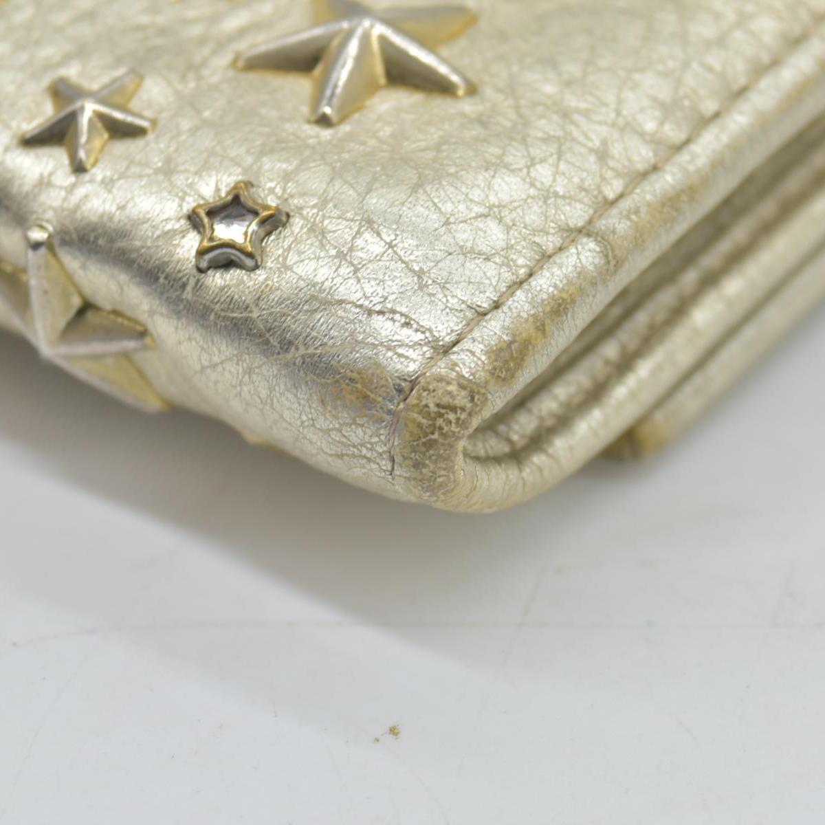 $795 Jimmy Choo Metallic Star Studded Wallet on Chain