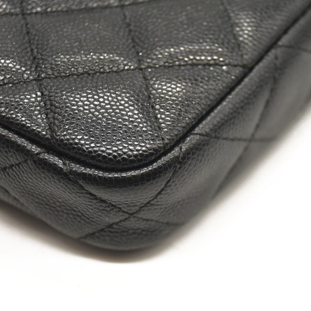 CHANEL  Caviar Quilted Small Clutch With Chain Black 25*