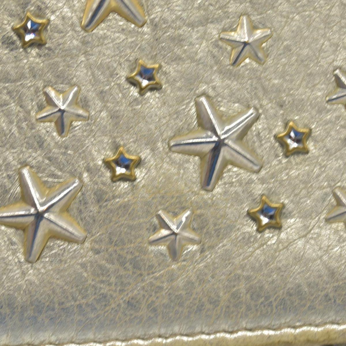 $795 Jimmy Choo Metallic Star Studded Wallet on Chain