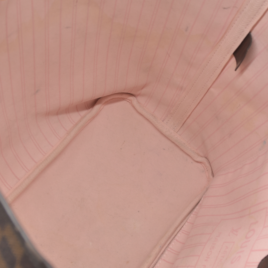 $2170 Louis Vuitton  Damier Ebene Neo Neverfull MM Rose Ballerine 2020 SD0270