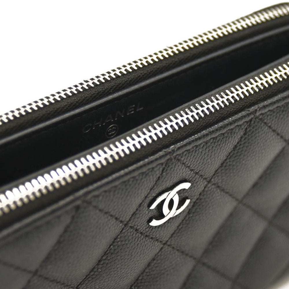 CHANEL  Caviar Quilted Small Clutch With Chain Black 25*