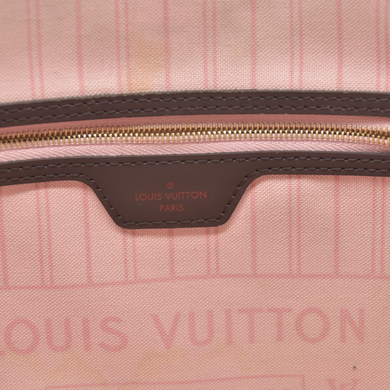 $2170 Louis Vuitton  Damier Ebene Neo Neverfull MM Rose Ballerine 2020 SD0270