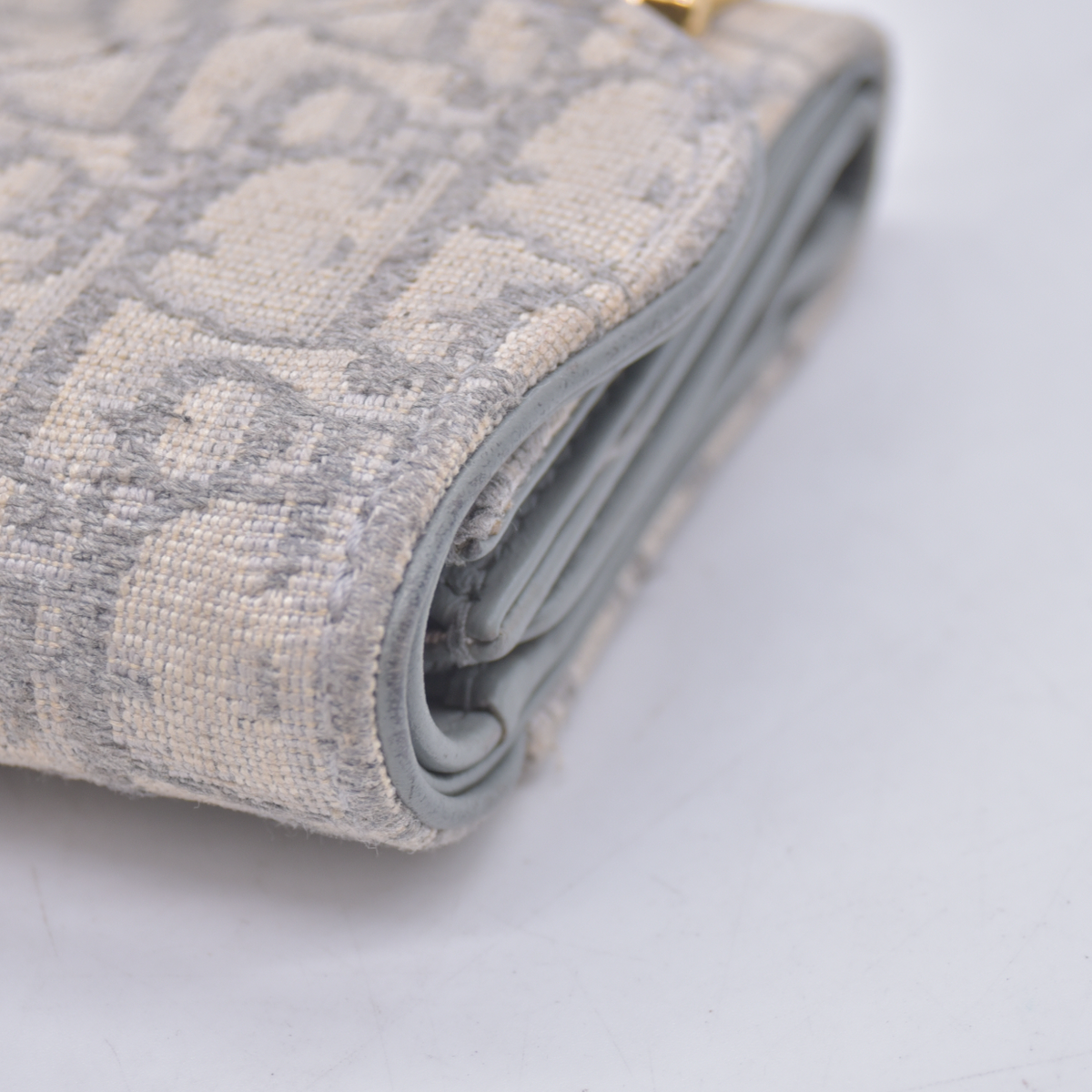 $690 Christian Dior Saddle Oblique Trotter Canvas Trifold Wallet 10021021