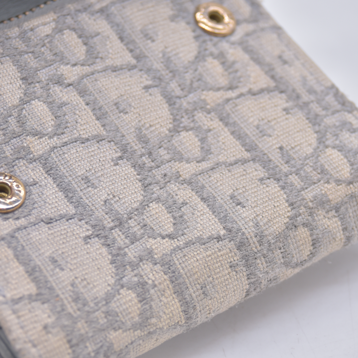 $690 Christian Dior Saddle Oblique Trotter Canvas Trifold Wallet 10021021