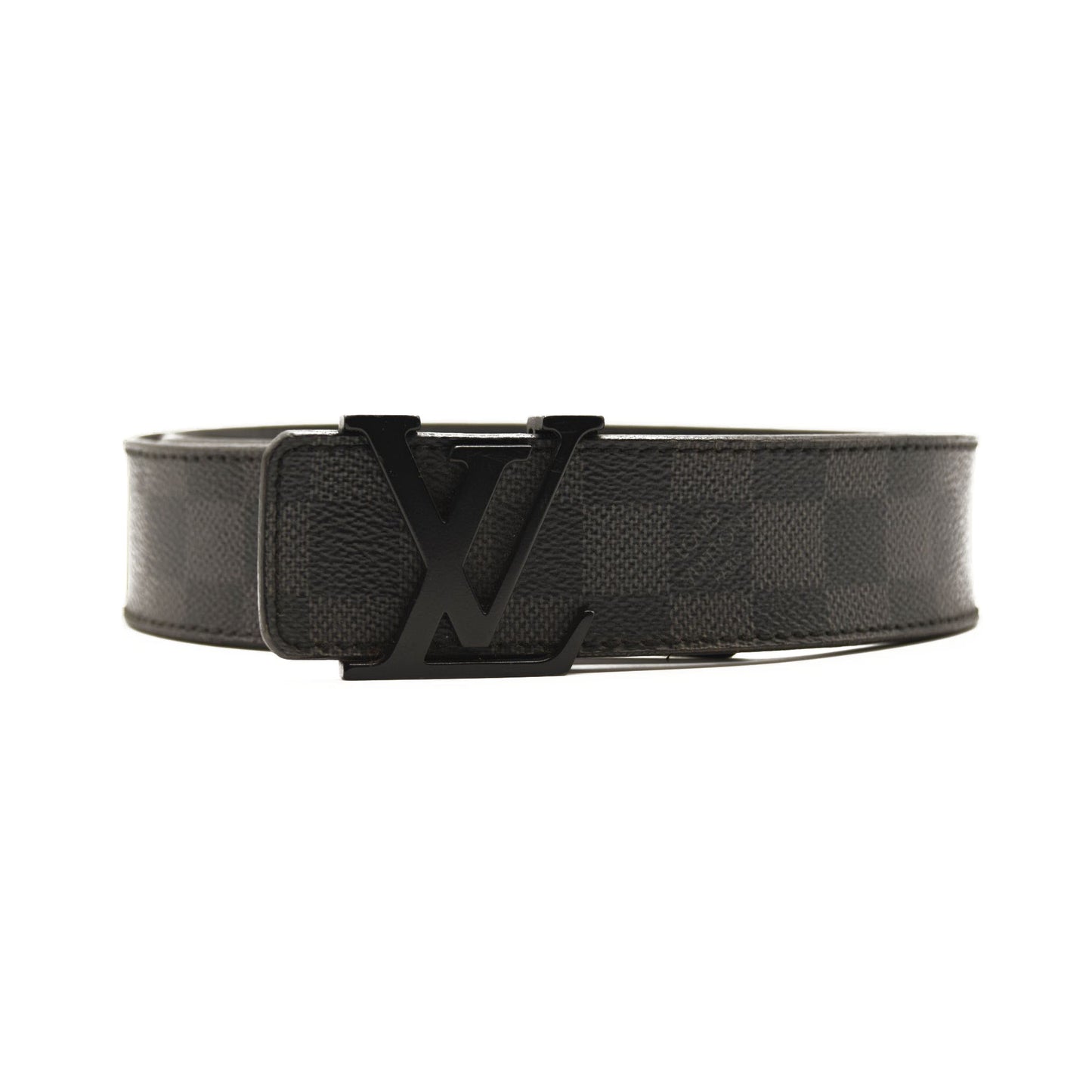 LOUIS VUITTON Damier Graphite 40mm LV Initiales Belt 90 36